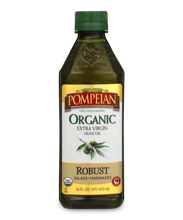 “Pompeian USDA Organic Robust Extra Virgin Olive Oil 16 FL. OZ. Full-Bodied Flavor”